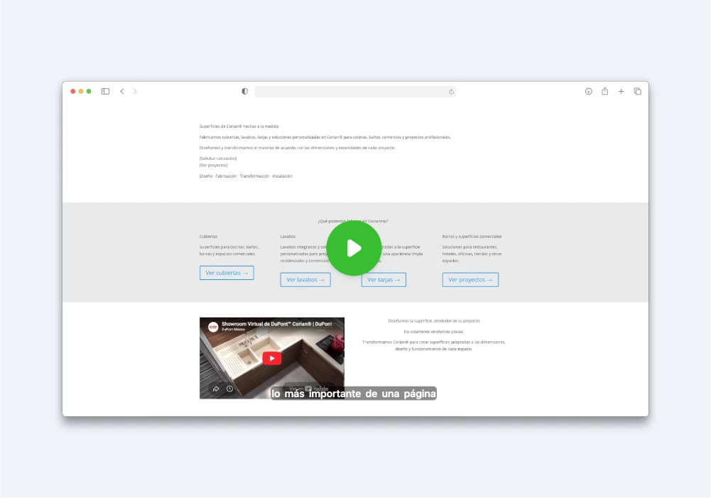 Diagnóstico en video de una página web que no aparece en Google